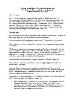 Comparison of Procedures of the Senate and the House of