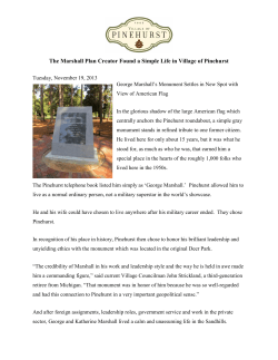 The Marshall Plan Creator Found a Simple Life in Village of Pinehurst