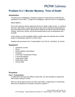 Problem 8.3.1 Murder Mystery: Time of Death