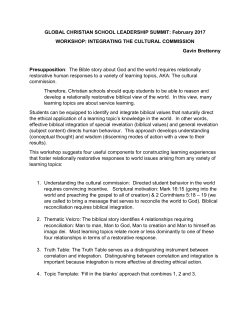 Handouts - Global Christian School Leadership Summit