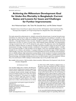 Achieving the Millennium Development Goal for Under