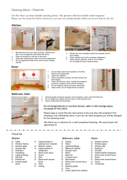 Cleaning advice &ndash; Check-list