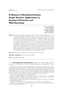 A Measure of Similarity between Graph Vertices: Applications to