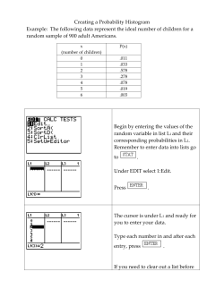 Creating a Probability Histogram Example: The following data