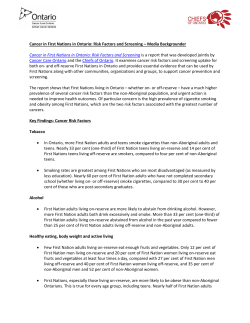 First Nations Report - Media Backgrounder