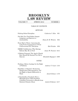 A Modest Proposal - Brooklyn Law School