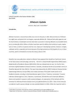 IUFoST SIB - Aflatoxin Update Cleared by G Moy and D Miller