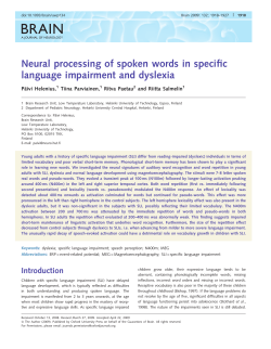 Neural processing of spoken words in specific