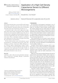 Application of a High Cell Density Capacitance Sensor to Different