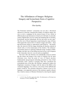 The Affordances of Images: Religious Imagery and Iconoclasm from