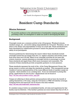 4-H Resident Camp Standards