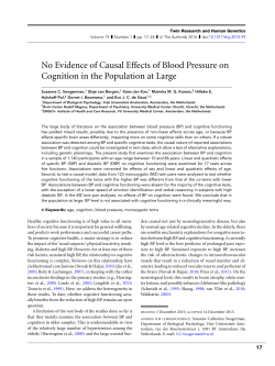 No Evidence of Causal Effects of Blood Pressure on Cognition in the