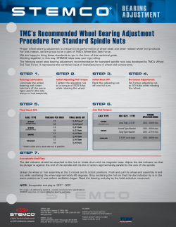 TMC`s Recommended Wheel Bearing Adjustment
