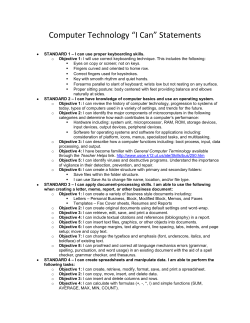 Computer Technology &ldquo;I Can&rdquo; Statements