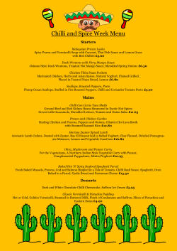 Chilli and Spice Week Menu