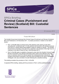 (Punishment and Review) (Scotland) Bill: Custodial Sentences