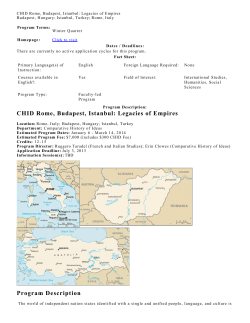CHID Rome, Budapest, Istanbul: Legacies of Empires Program