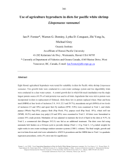 Use of agriculture byproducts in diets for Pacific white shrimp