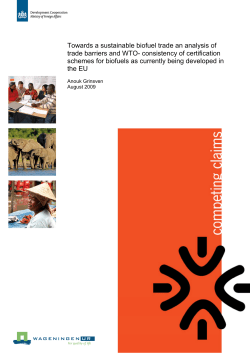 Anouk van Grinsven, 2009 Towards a sustainable biofuel