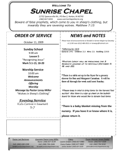 Bulletin - Sunrise Chapel