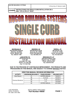 Single Curb Manual - Nucor Building Systems