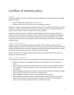 Conflicts of Interest policy