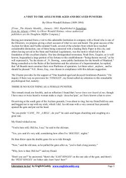 Literature to Go! by EnglishCaddy www.englishcaddy.org A VISIT