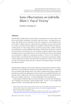 Some Observations on Gabriella Blum`s `Fog of