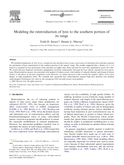 Modeling the reintroduction of lynx to the southern portion of its range
