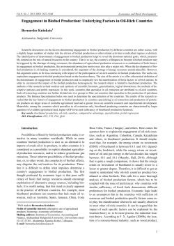 Engagement in Biofuel Production: Underlying Factors in Oil