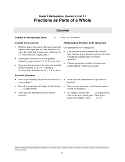 Fractions as Parts of a Whole - Chariho Regional School District