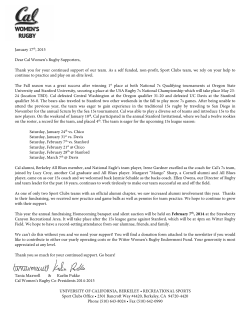 Spring 2015: President`s Letter - University of California, Berkeley