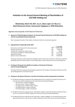 Invitation to the Ordinary AGM Meeting 2017