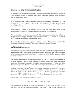 Sequences and Summation Notation