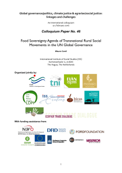 Food Sovereignty Agenda of Transnational Rural Social Movements