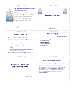 Rotational Motion Axis of Rotation and Angular Properties