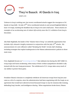 They`re Baaack: Al Qaeda in Iraq