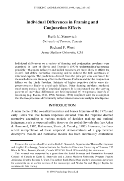 Individual Differences in Framing and Conjunction Effects
