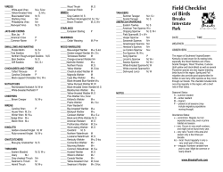Bird Checklist  - Breaks Interstate Park