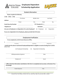 Lacks Employee/Dependent Scholarship - Student Services