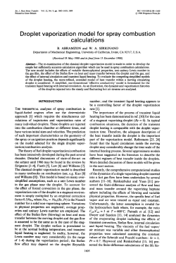 Droplet vaporization model for spray combustion calculations