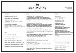 APPETISERS Polenta Chips w Garlic Aioli $7.5 (GF) Smoked