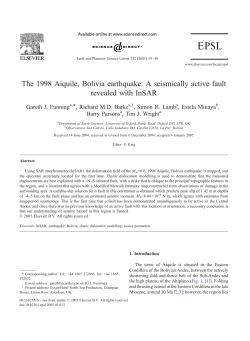 The 1998 Aiquile, Bolivia earthquake: A seismically active fault