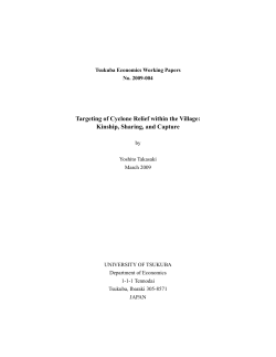 Targeting of Cyclone Relief within the Village: Kinship, Sharing, and