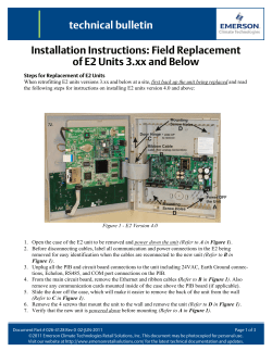 technical bulletin Installation Instructions: Field Replacement of E2