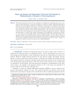Power-Law Kinetics and Determinant Criteria for the Preclusion of