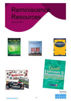 Reminiscence resources and ideas for activities