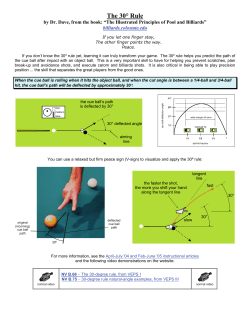 The 30&deg; Rule - Billiards and Pool Principles, Techniques, Resources