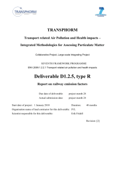 Emission factors for on-rail diesel engines