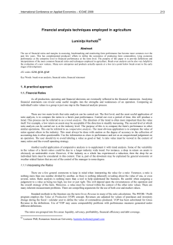 Financial analysis techniques employed in agriculture